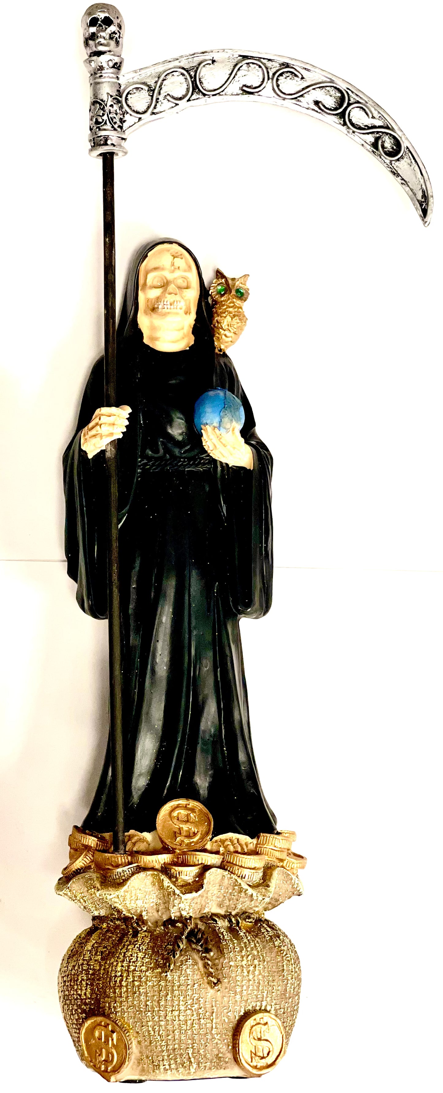 Estatua Santa Muerte 12" Negra De Dinero Love Gifts