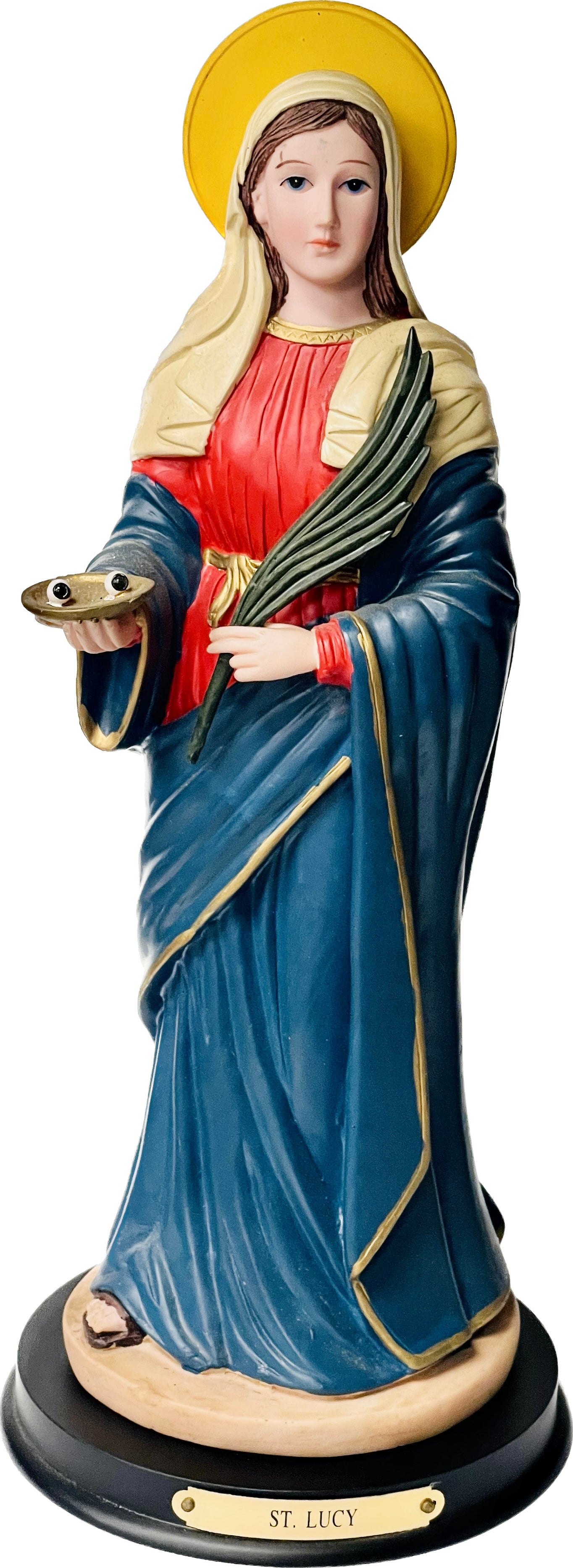 Estatua Santa Lucia Amarilla 12 Inches