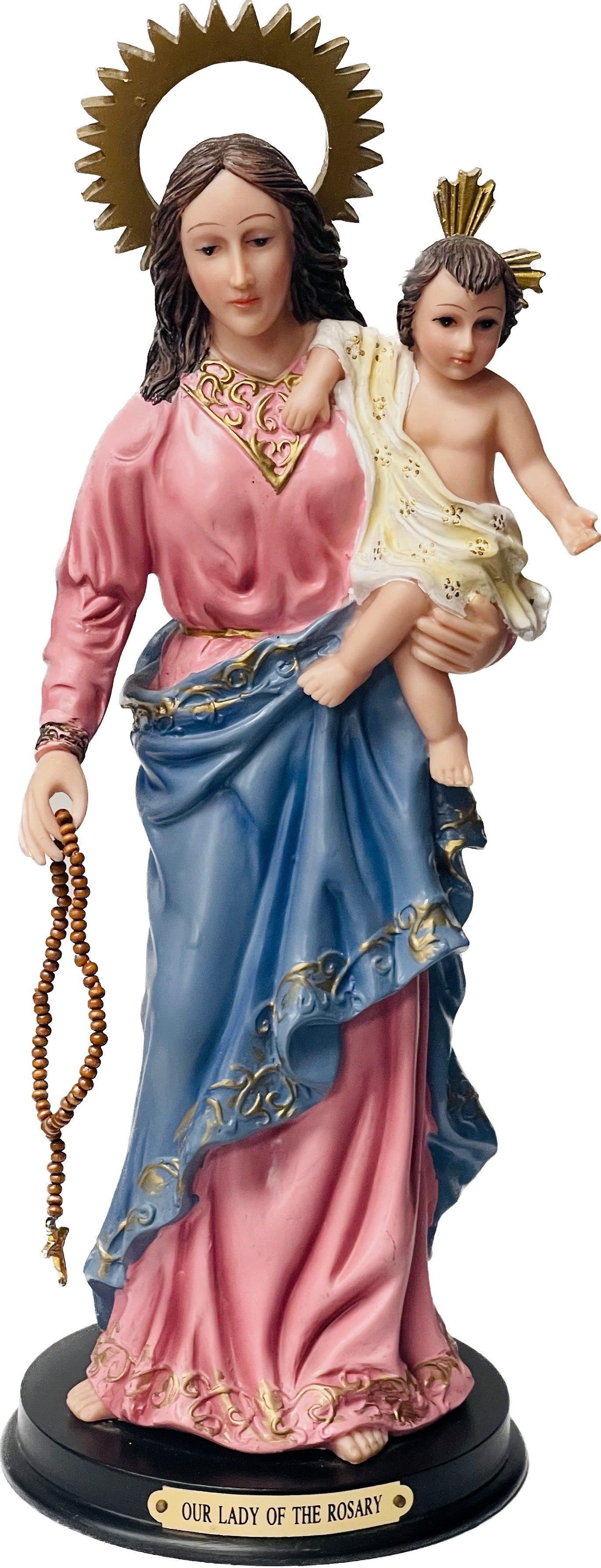 Estatua Virgen Del Rosario 13 Inches