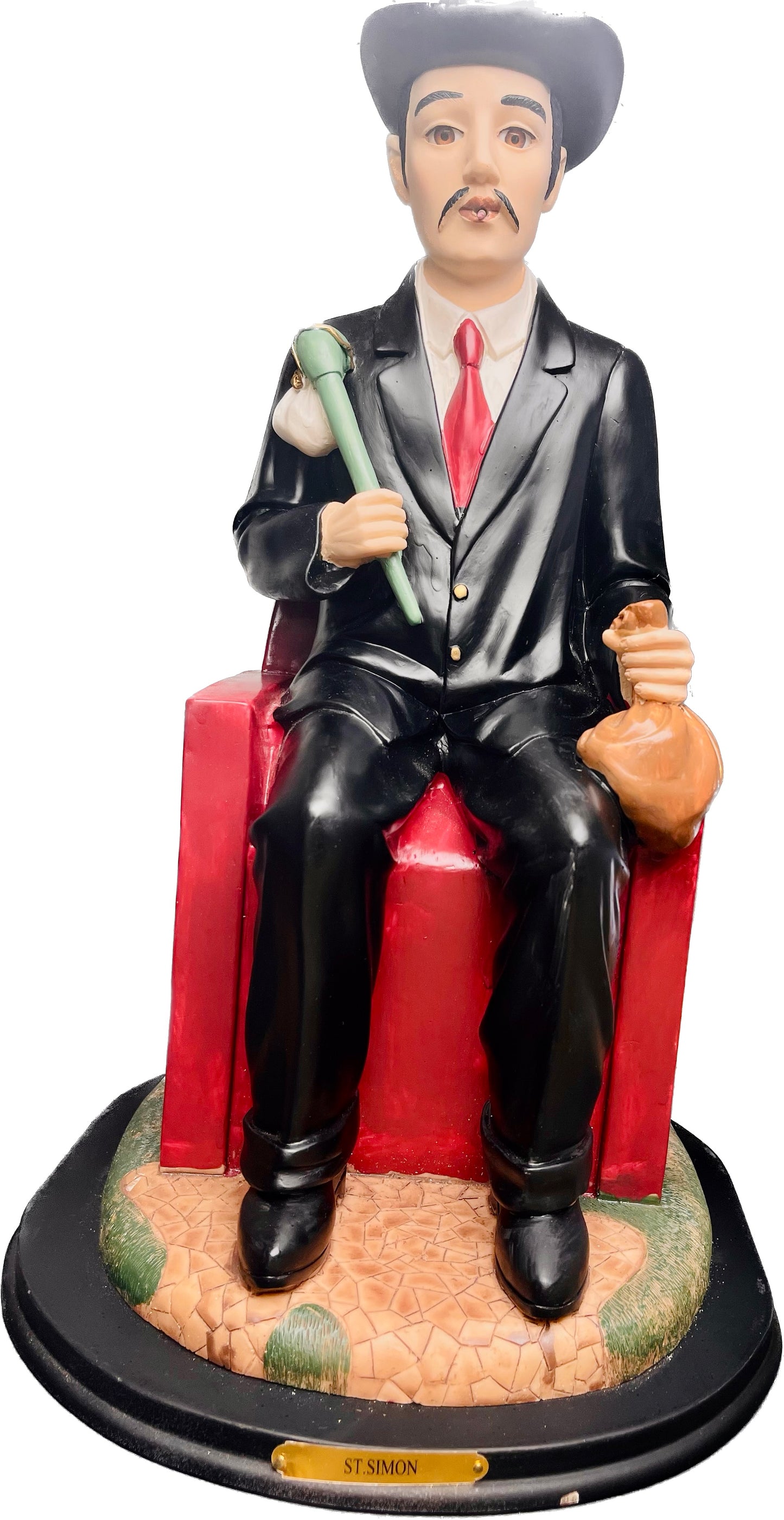 Estatua San Simon En Pedestal 24 Inches