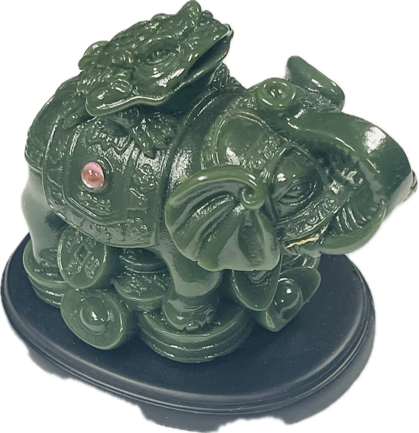 Polyresin Feng Shui Figurine Properity Elephant Jade