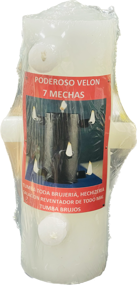 Vela 7 Mechas Blanca