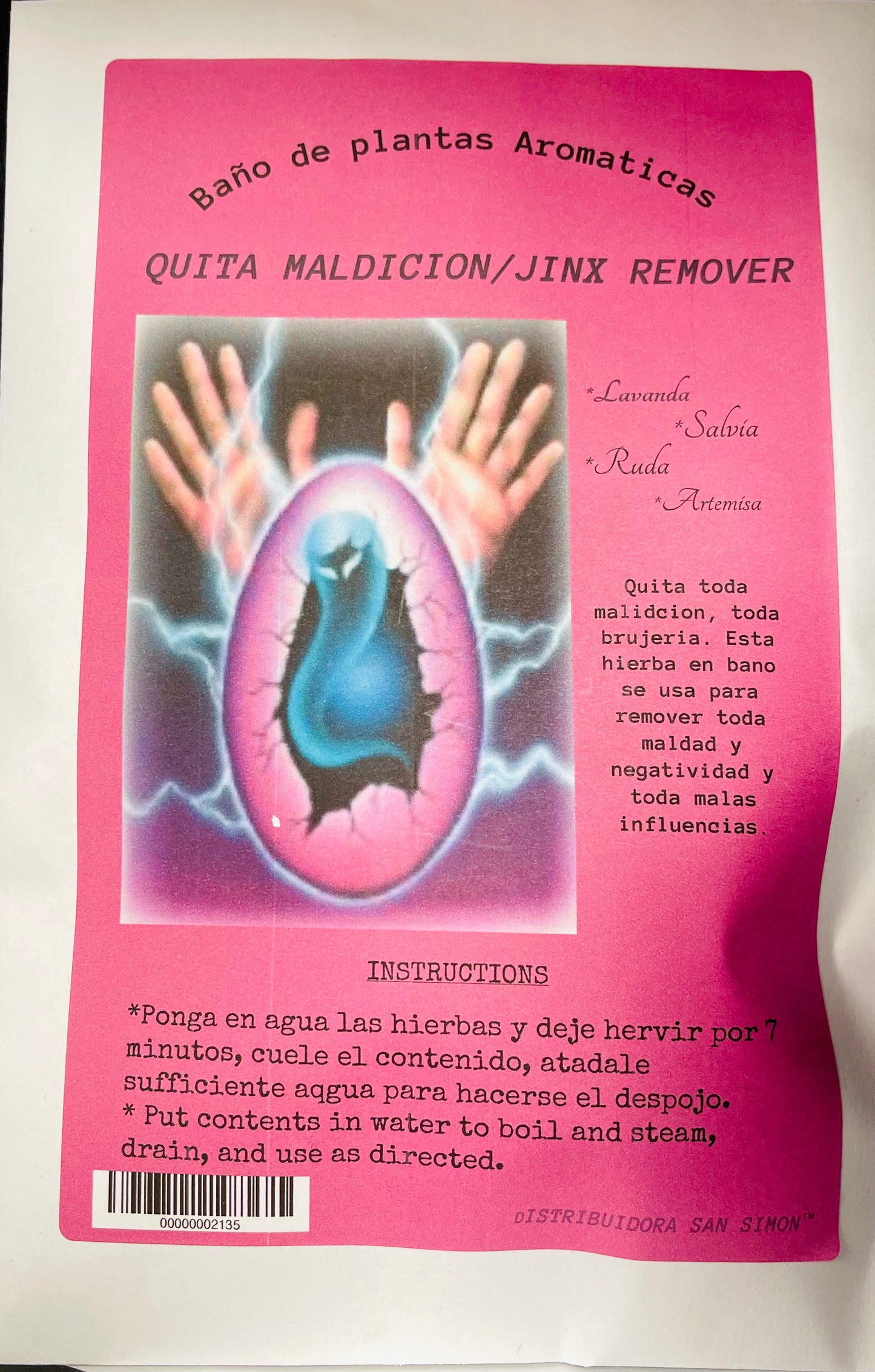 Baño de Plantas Aromaticas Quita Maldicion