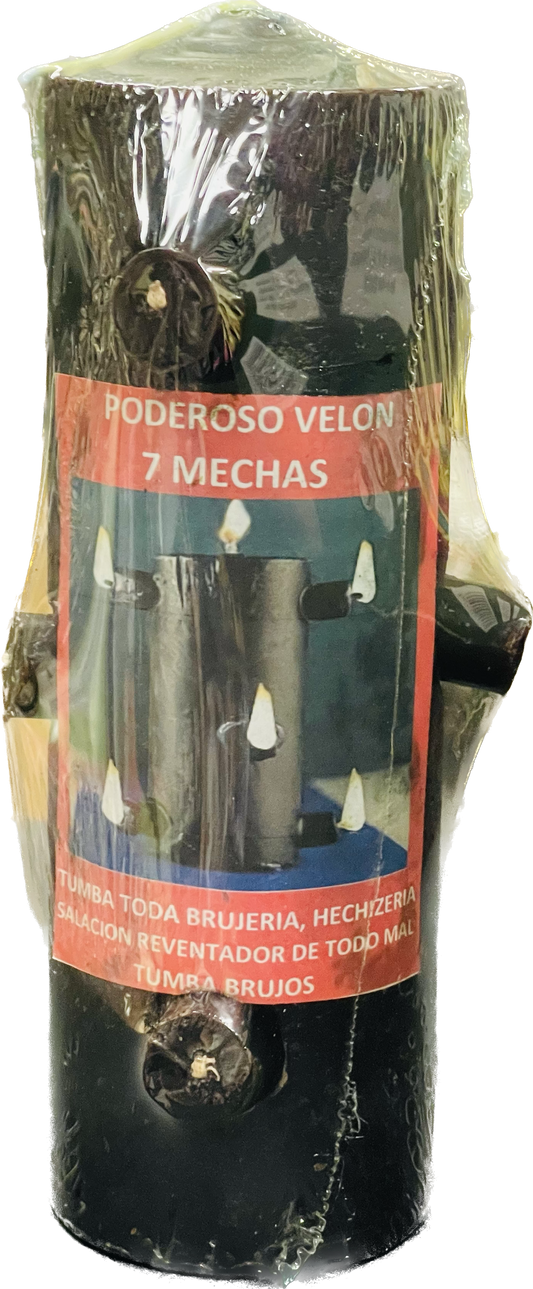 Vela 7 Mechas Negra