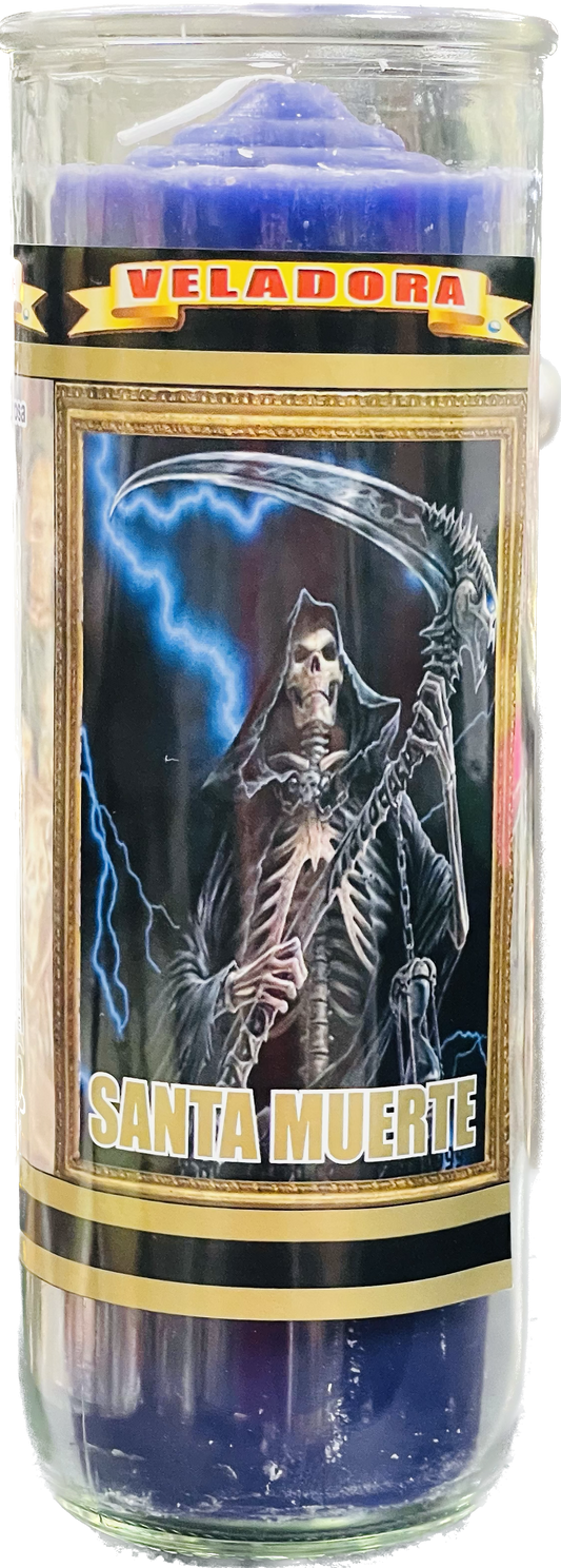 Vela Pull Out Santa Muerte Purple