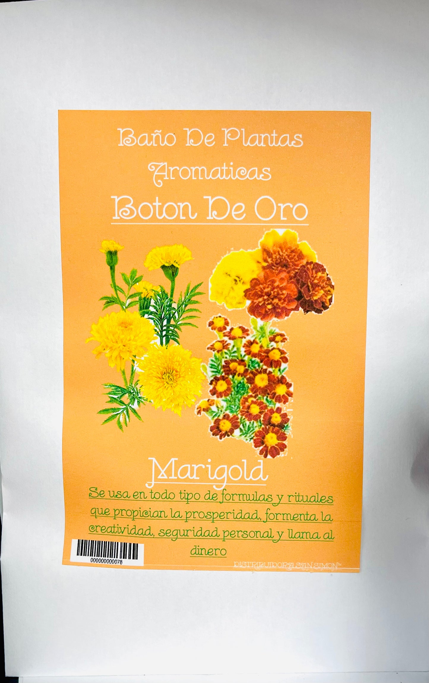 Baño De Plantas Aromatica boton de oro
