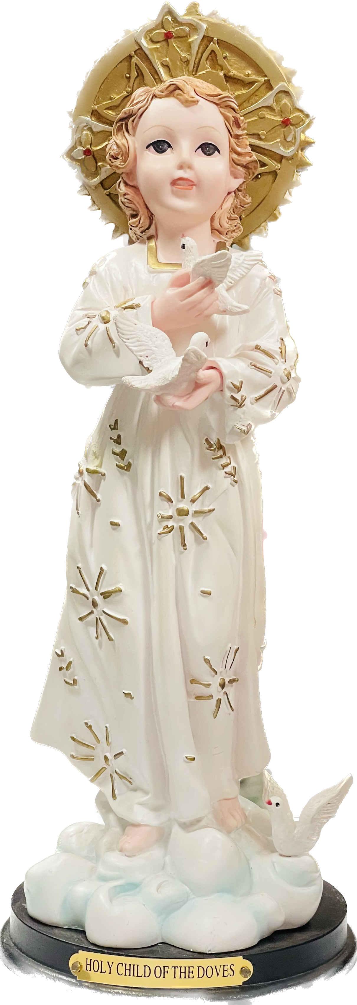 Estatua Divino Nino Con Palomas 12"