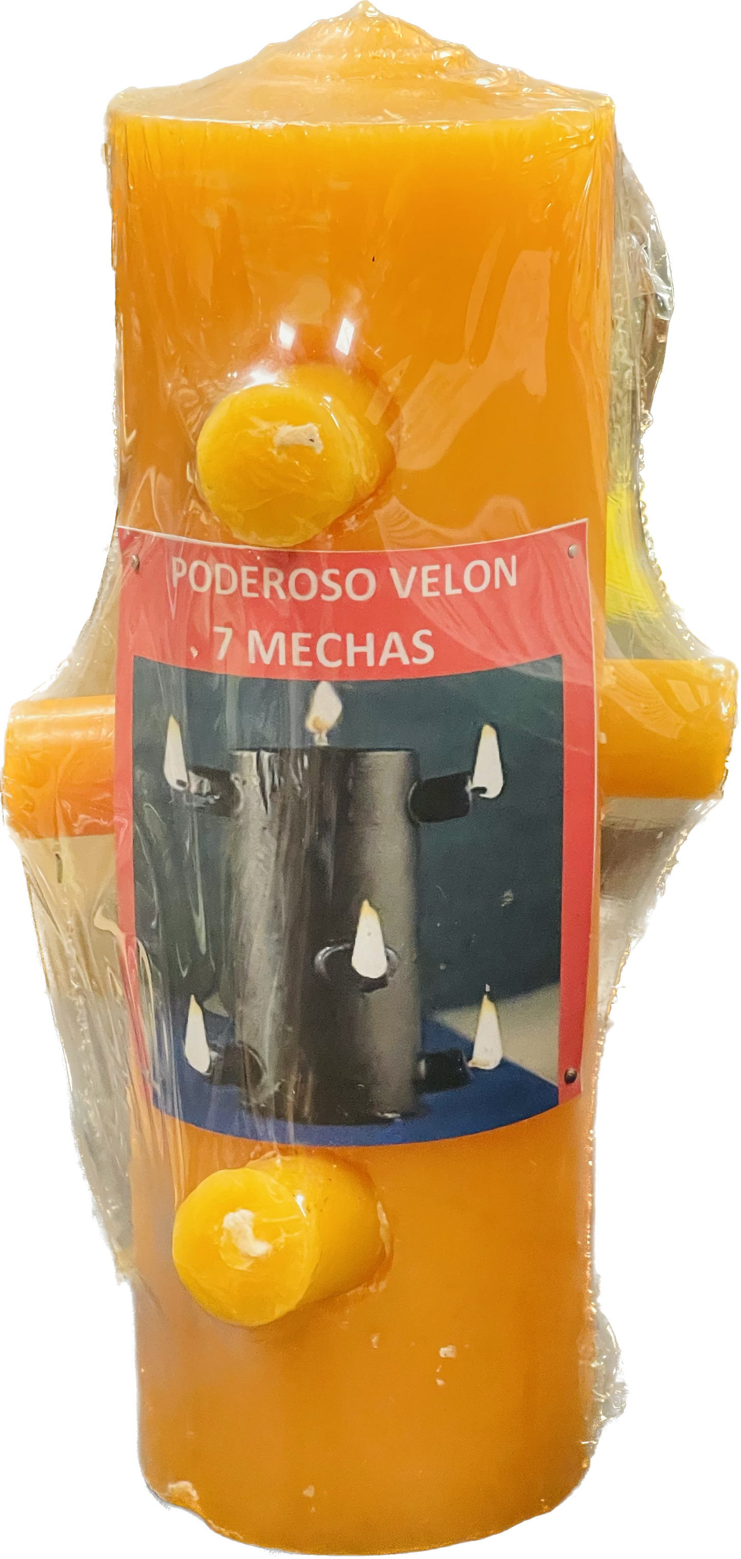 Vela 7 Mechas Anaranjada