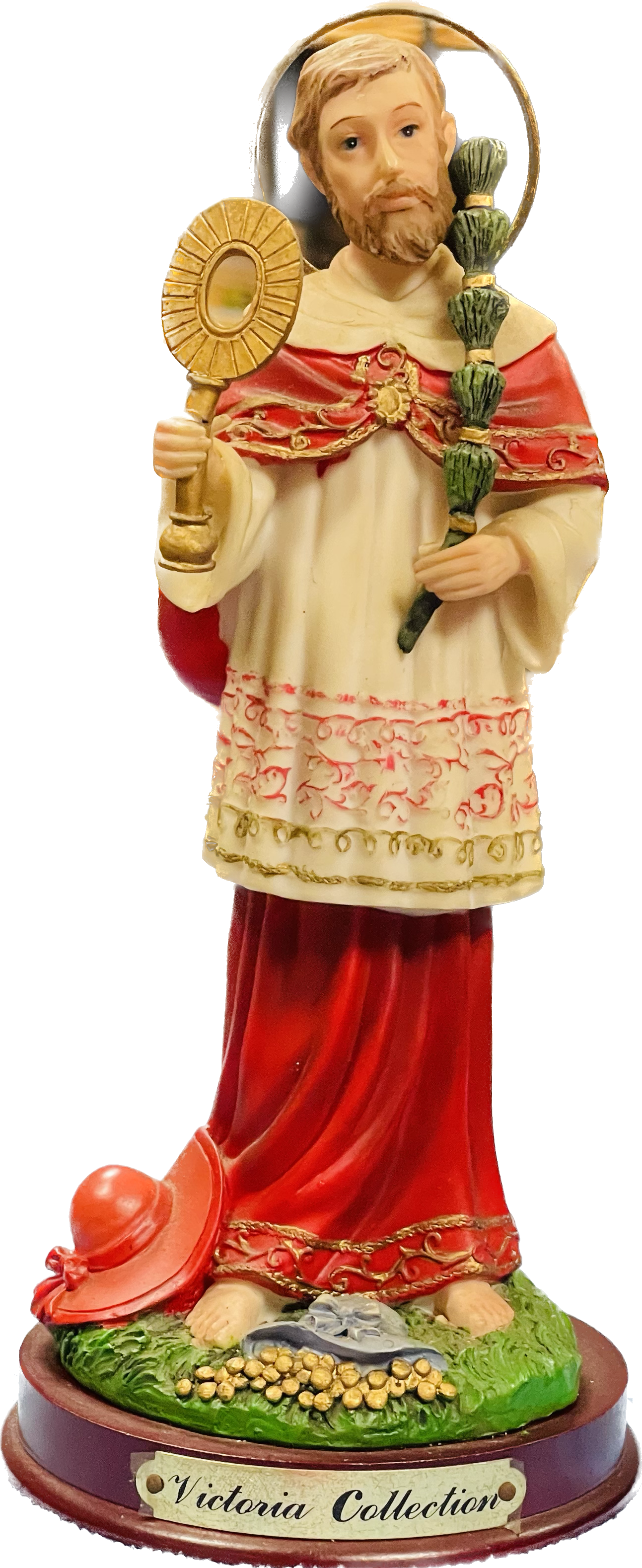 Estatua San Ramon 8 Inches Con Pedestal De Madera