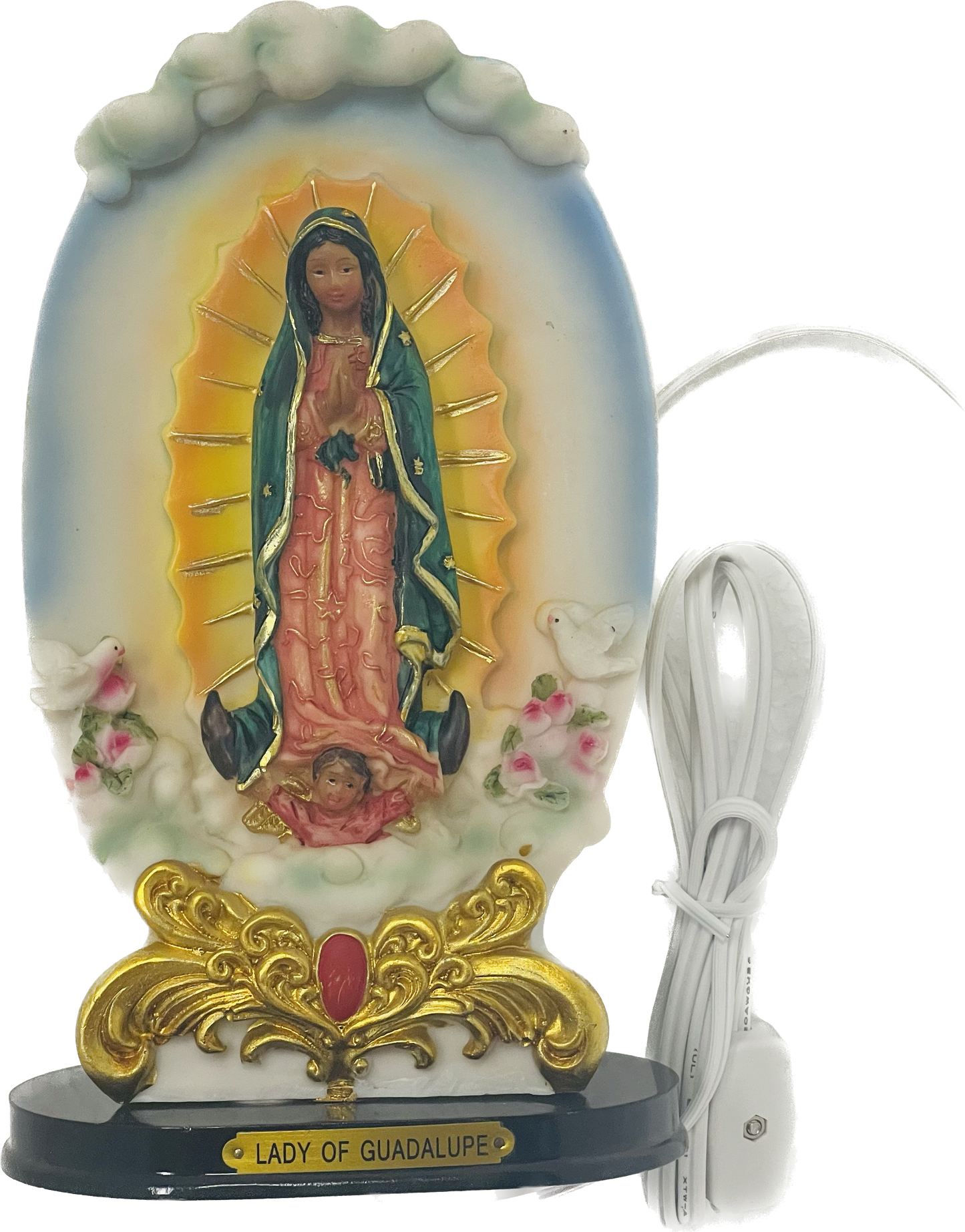 Estatua De Guadalupe Con Luz De Noche Love Gifts