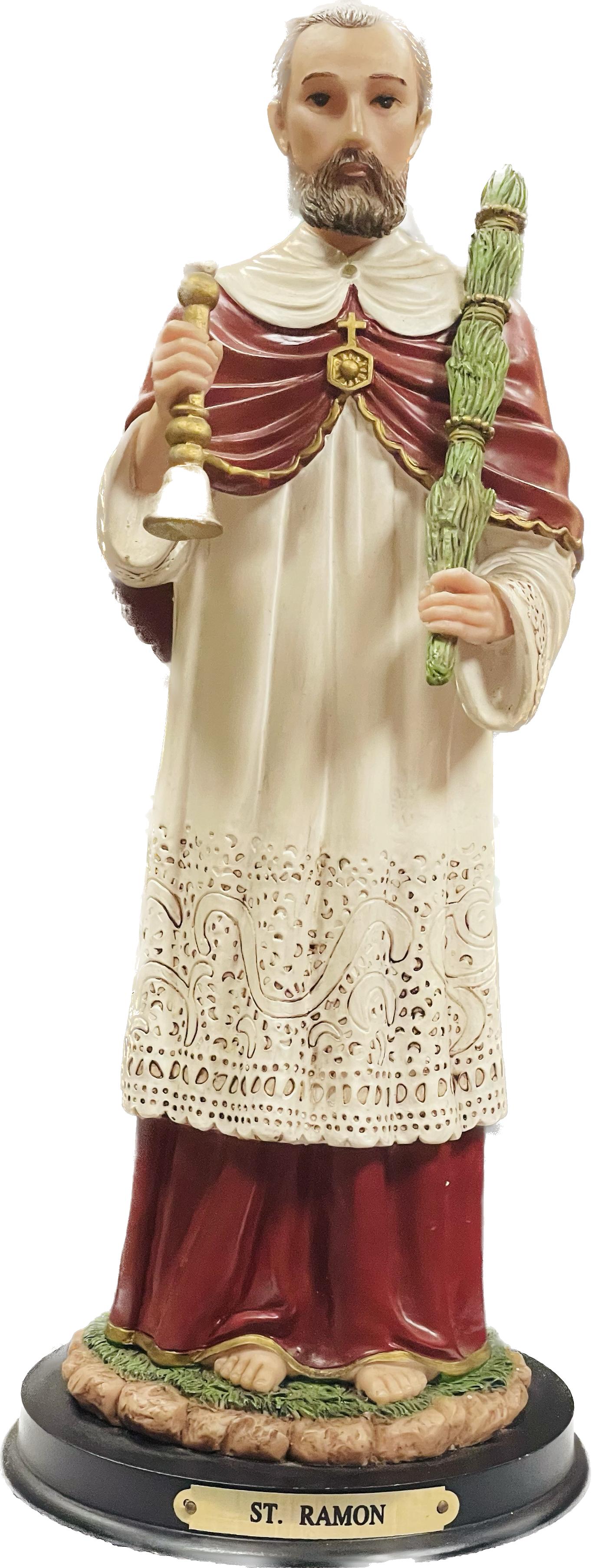 Estatua San Ramon 12 Inches Pedestal De Madera