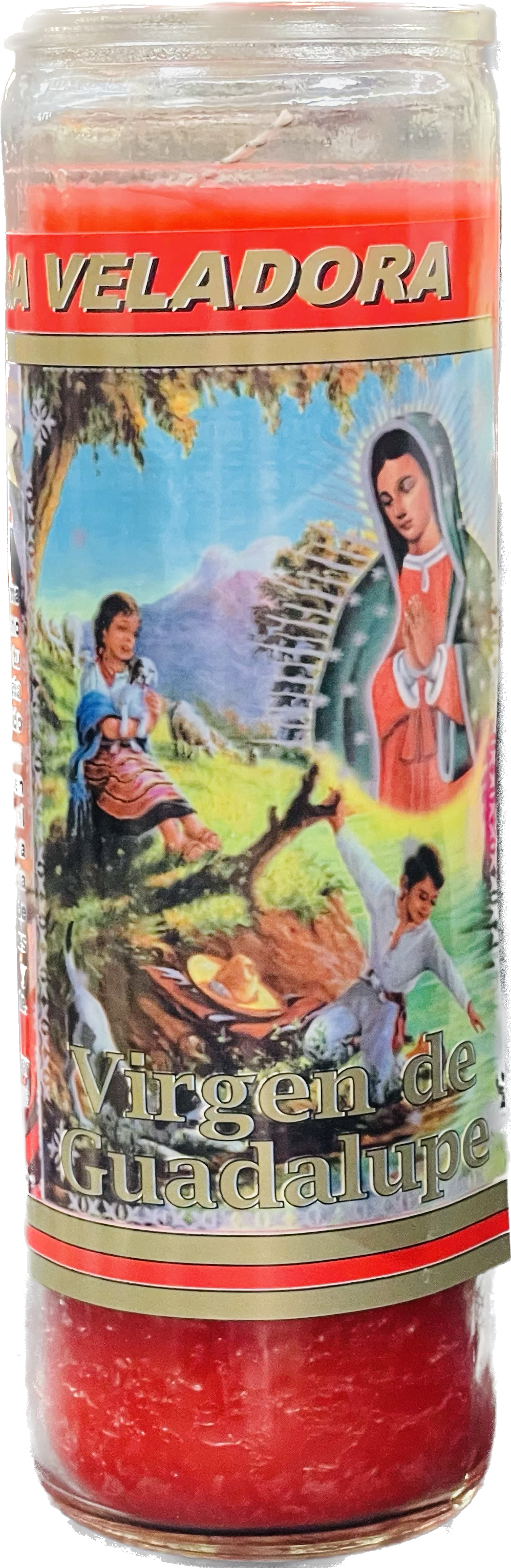 Vela Regular Virgen De La Guadalupe Roja