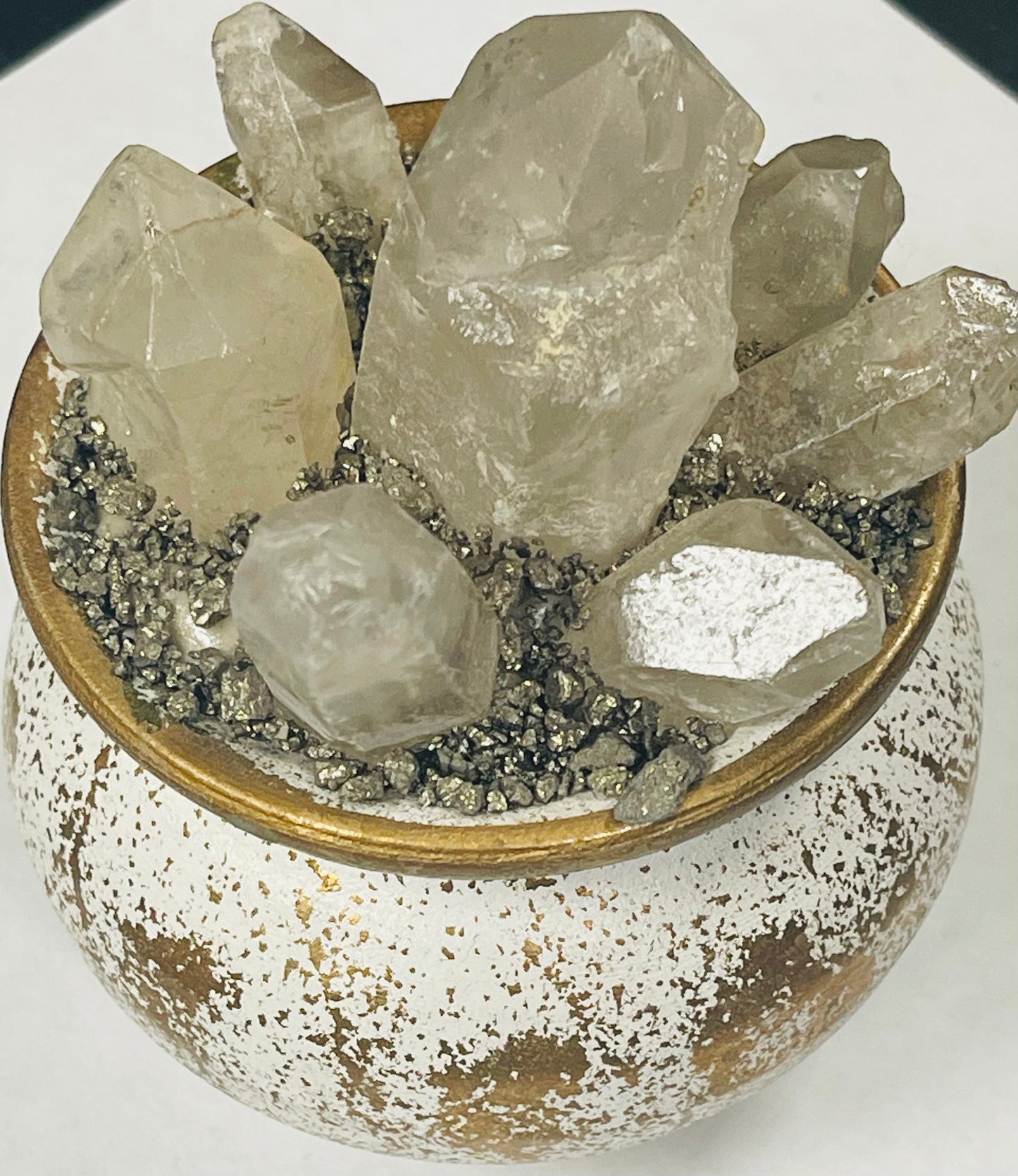Potted Quartz With Pyrite #pot-0002