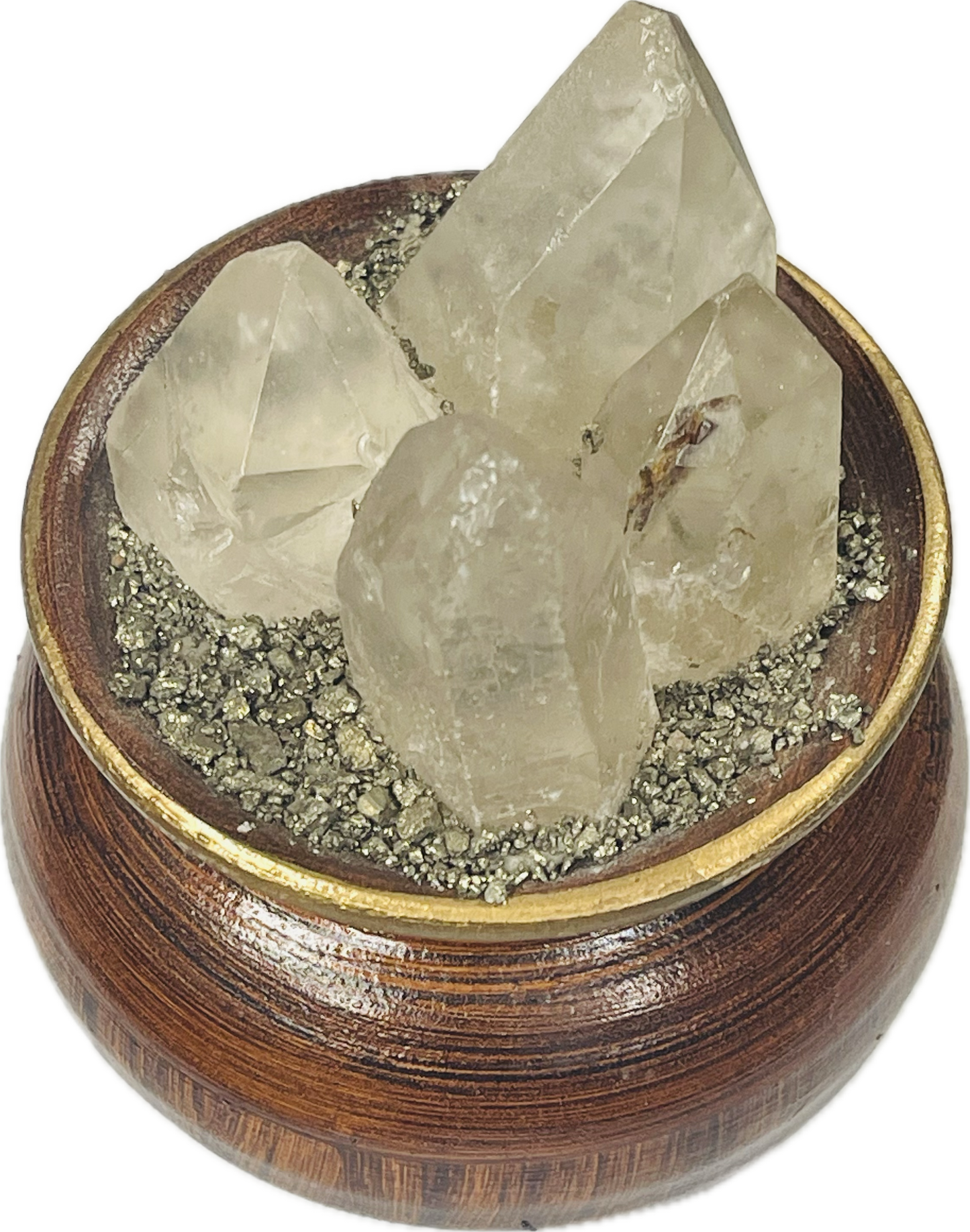 Potted Quartz With Pyrite #pot-0002