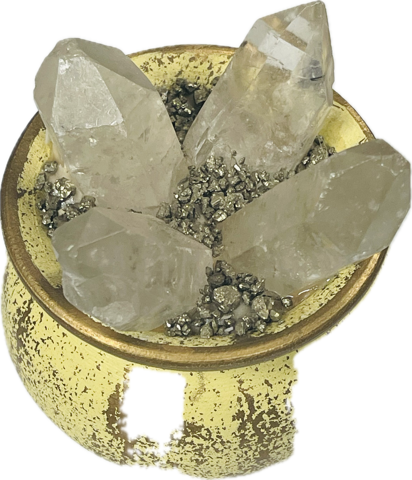Potted Quartz With Pyrite #pot-0002