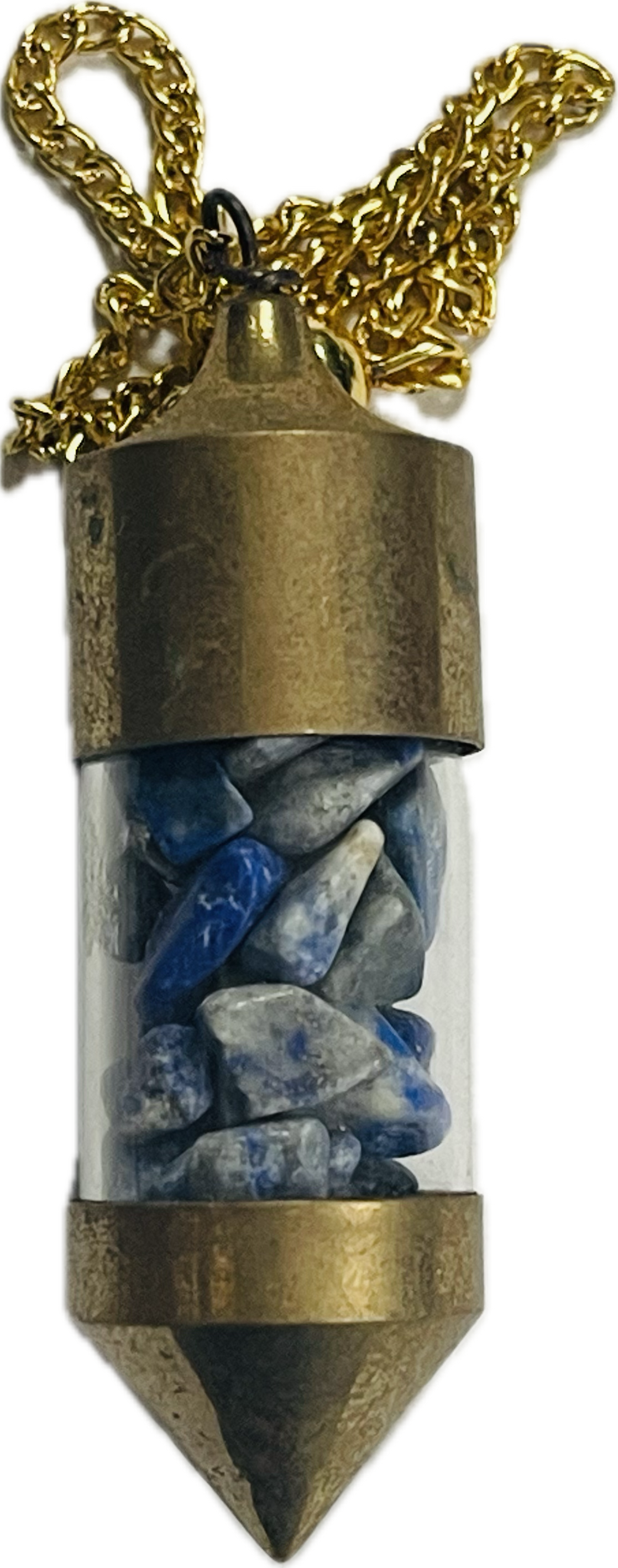 Golden Pendulo Blue Apatite