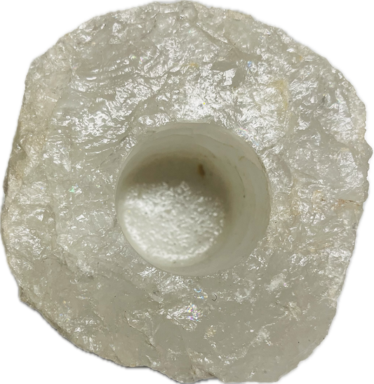 Clear Quartz Candle Burning 40015