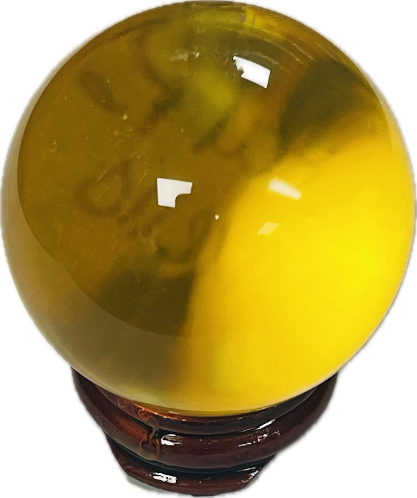 Crystal Ball With Base Yellow 50mm