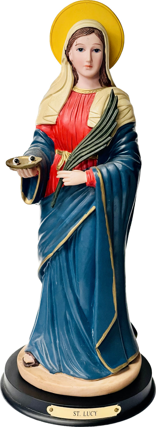 Estatua Santa Lucia Amarilla 12 Inches