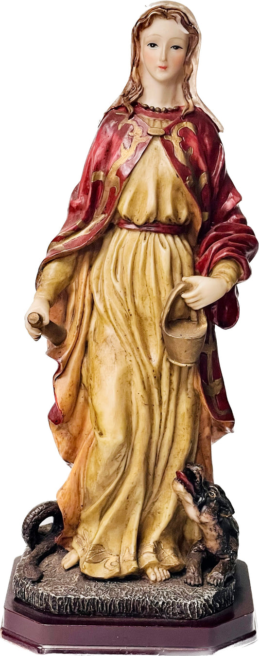 Estatua Santa Marta La Del Dragon Color Verde 12 Inches