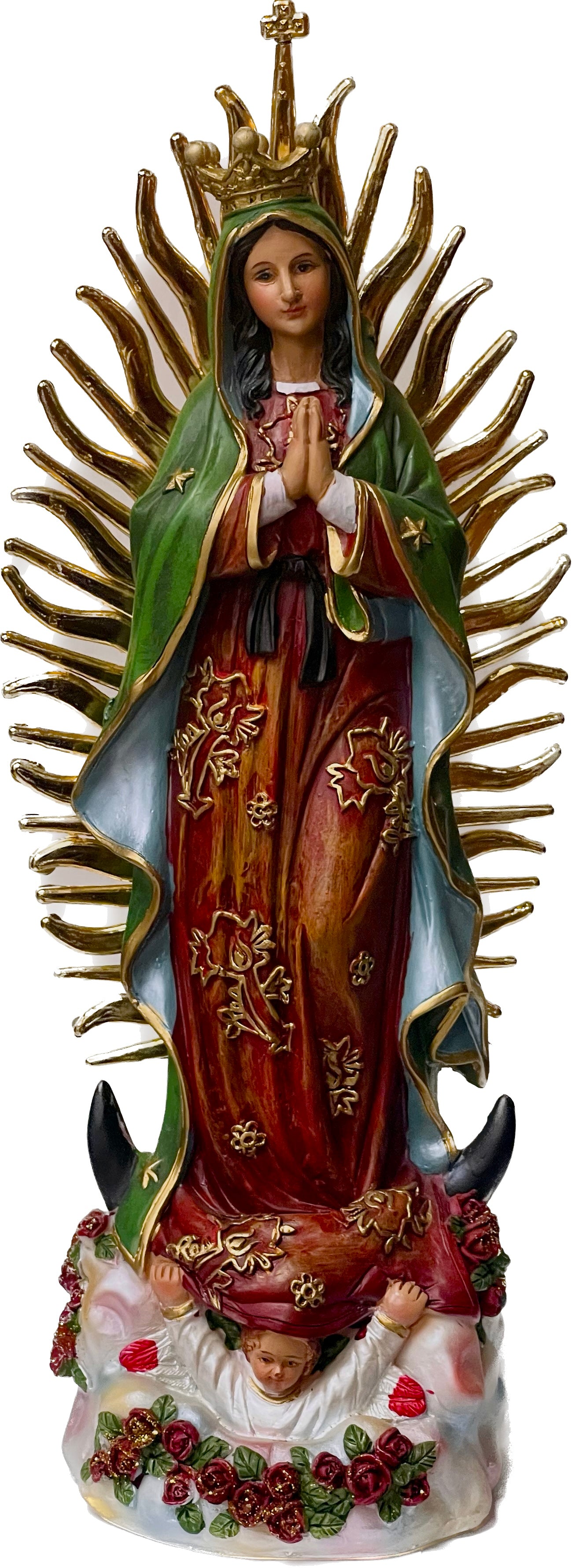 Estatua Virgen Guadalupe Con Corona 12" (Santuario)