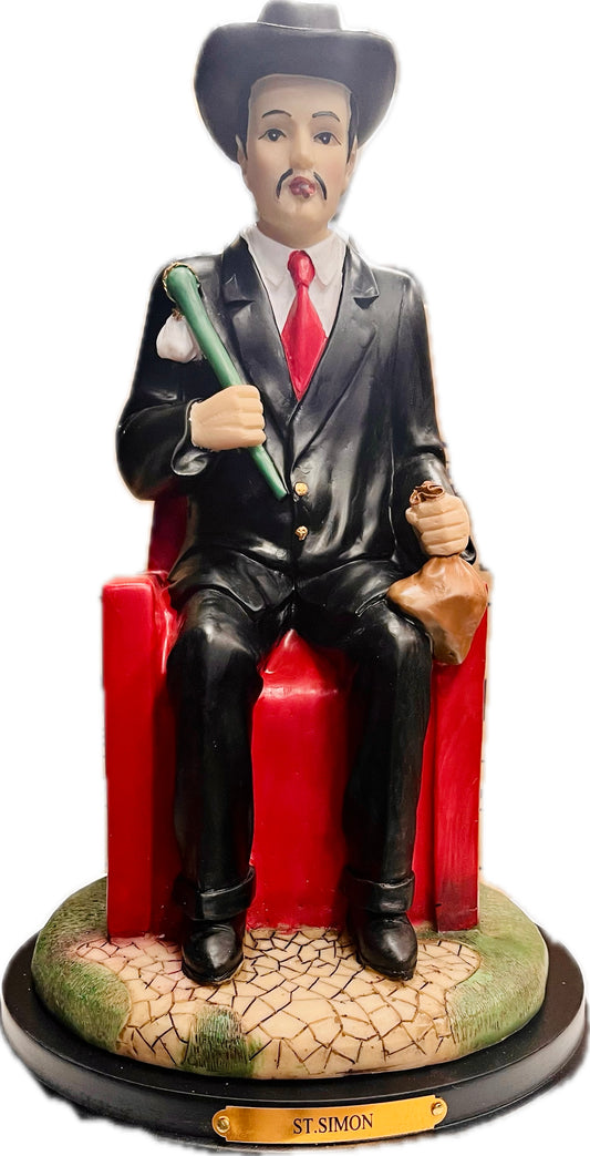 Estatua San Simon 12 Inches En Pedestal