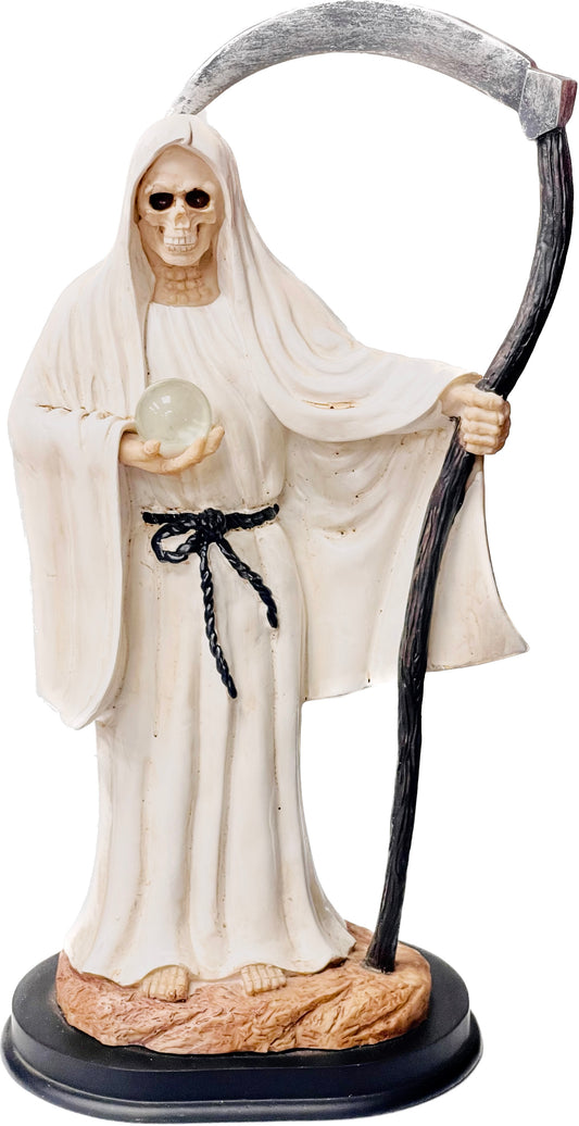 Estatua Santa Muerte Blanca 12 Inches