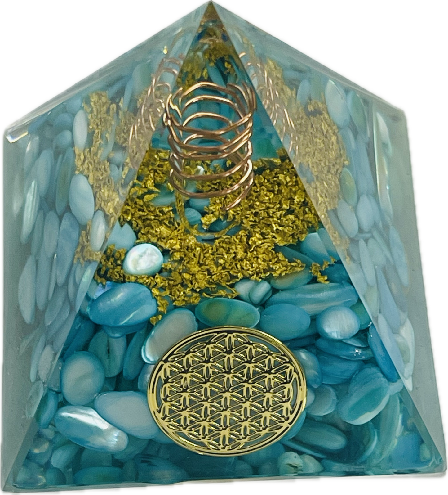 Cyan Crystal Pyramids 68934