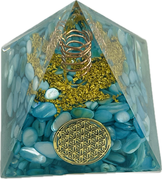 Cyan Crystal Pyramids 68934