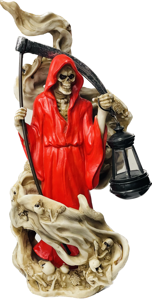 Santa Muerte Roja Con Lampara Love Gifts