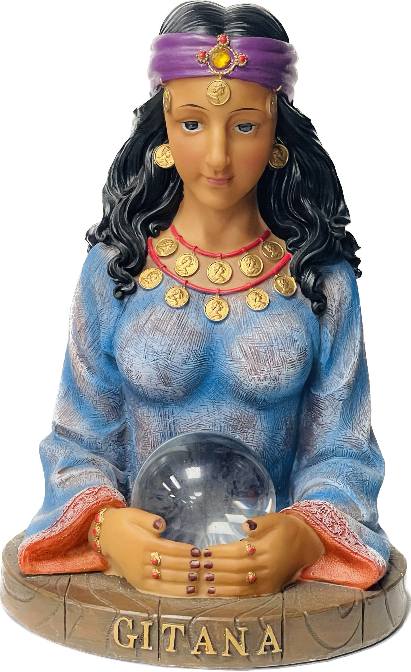 Estatua Gitana Azul 10"
