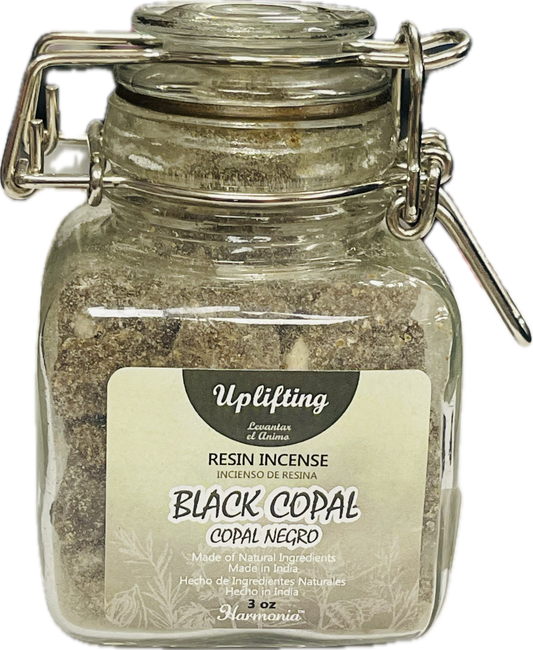 Harmonia Resin Incense Jar 3 Oz Black Copal Uplifting