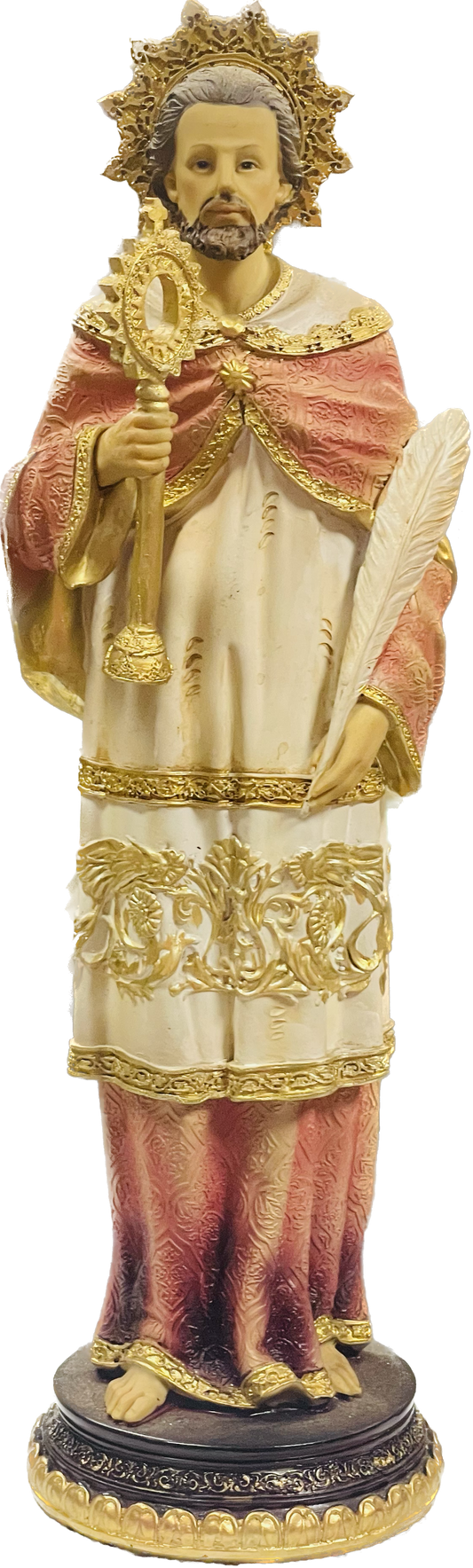 Estatua San Ramon 12 Inches Con Pedestal De Madera