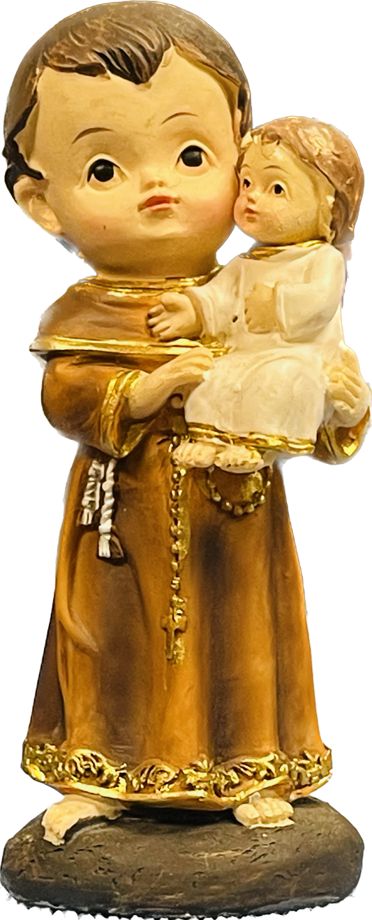 Estatua San Antonio En Bebe 4 Pulgadas