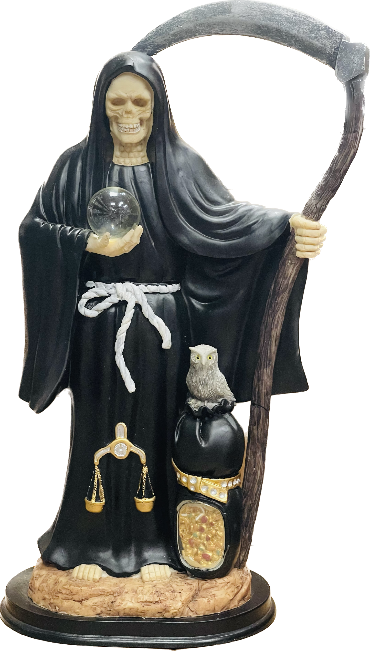Estatua Santa Muerte Sack Black 16 Inches