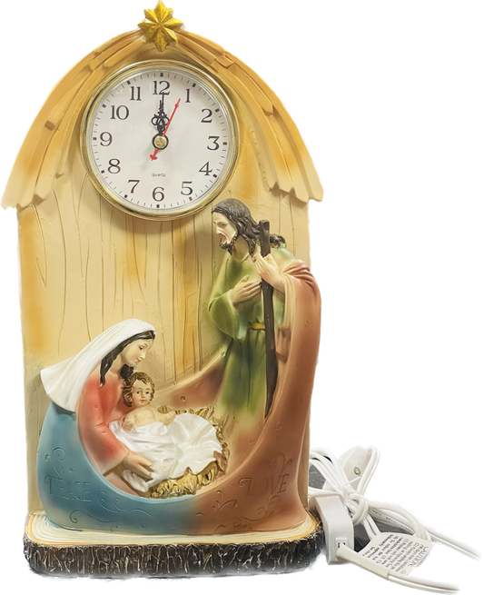 Estatua Sagrada Familia Reloj Love Gits 12"