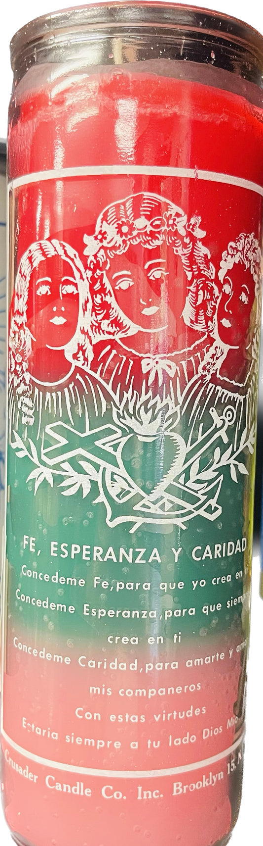 Vela Regular Fe Esperanza Y Caridad (3 Colores)