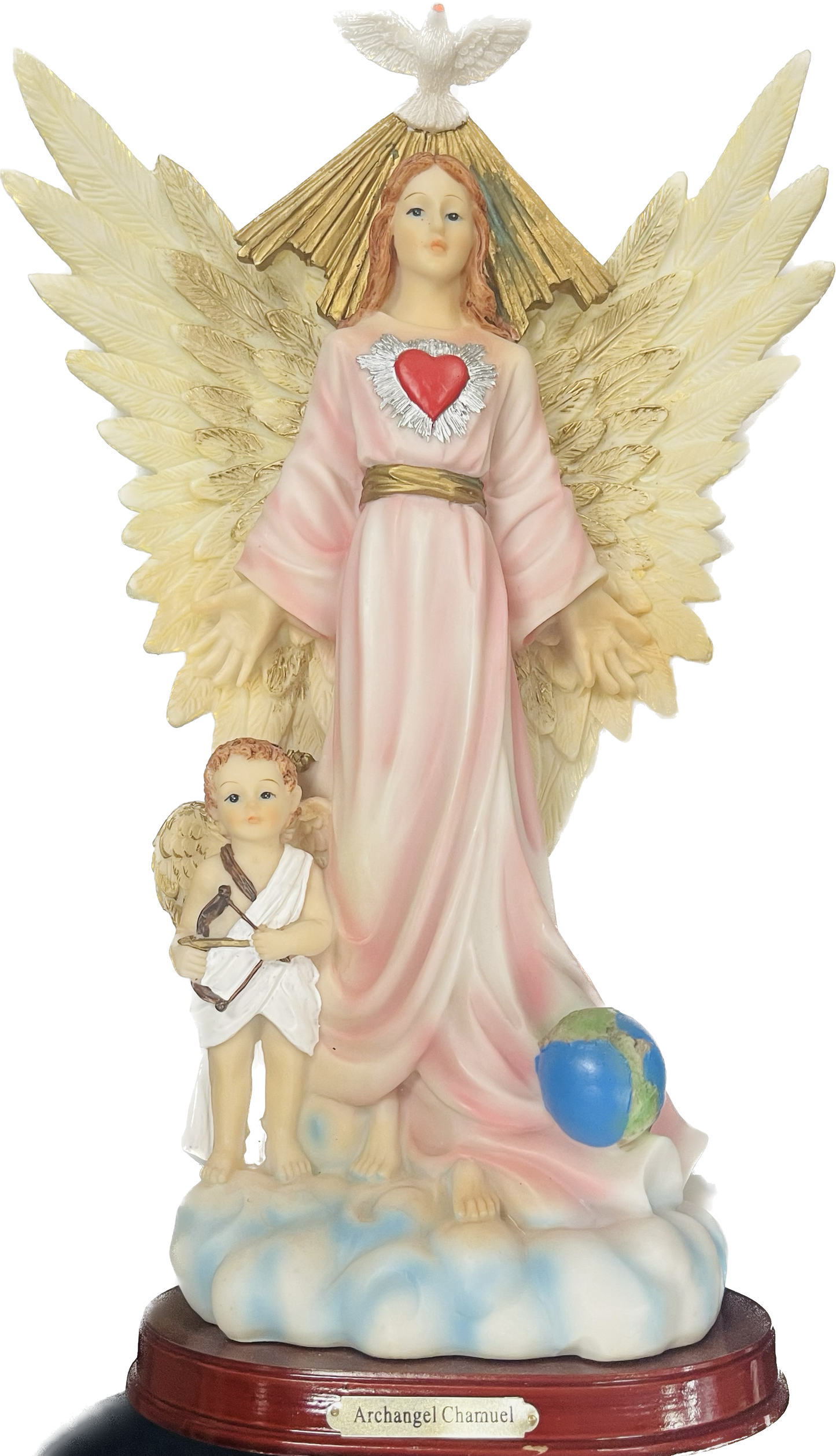 Estatua Arcangel Chamuel Pink 12' Inch ( Loves Gifts)