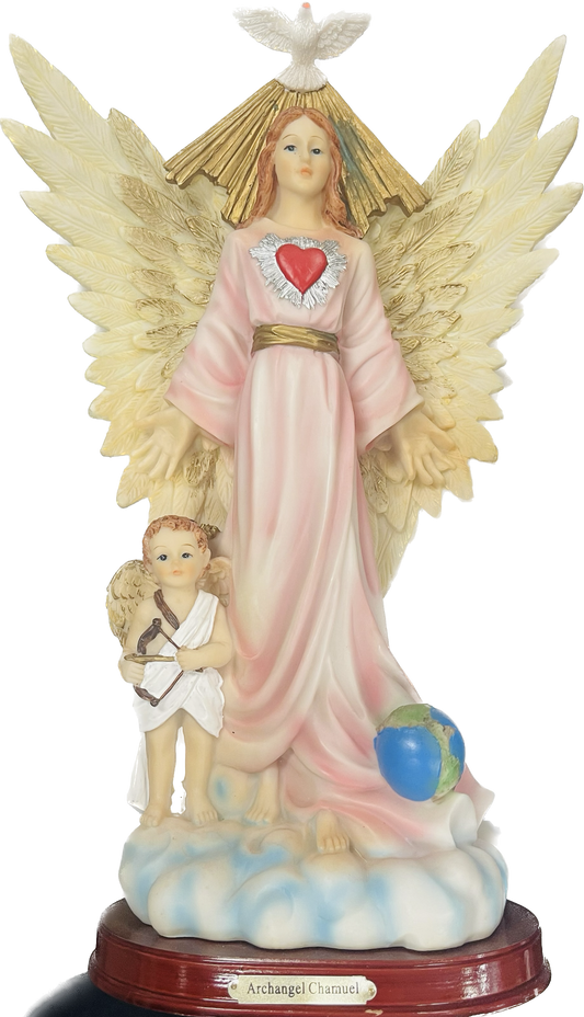 Estatua Arcangel Chamuel Pink 12' Inch ( Loves Gifts)