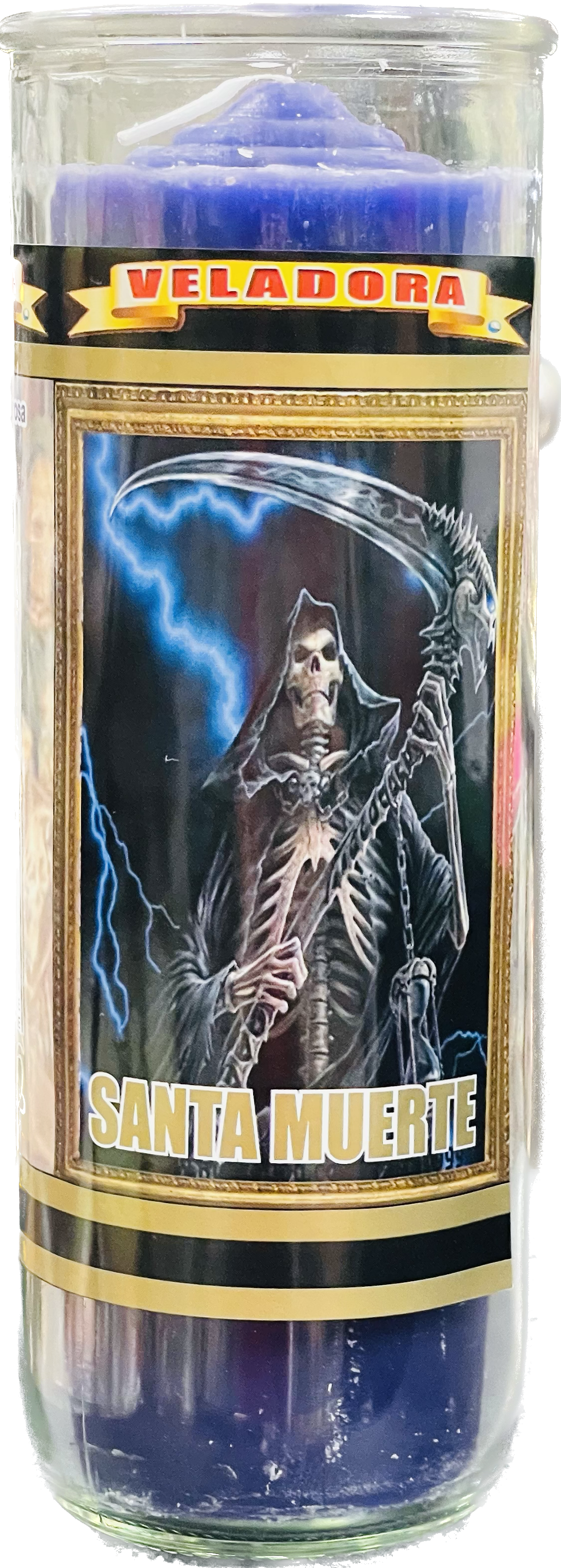 Vela Pull Out Santa Muerte Purple