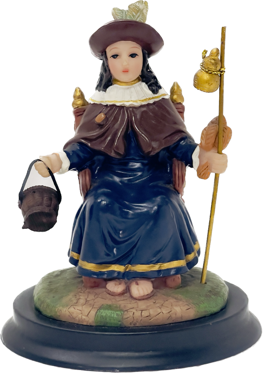 Estatua Niño De Atocha 5 Inches Con Pedestal De Madera