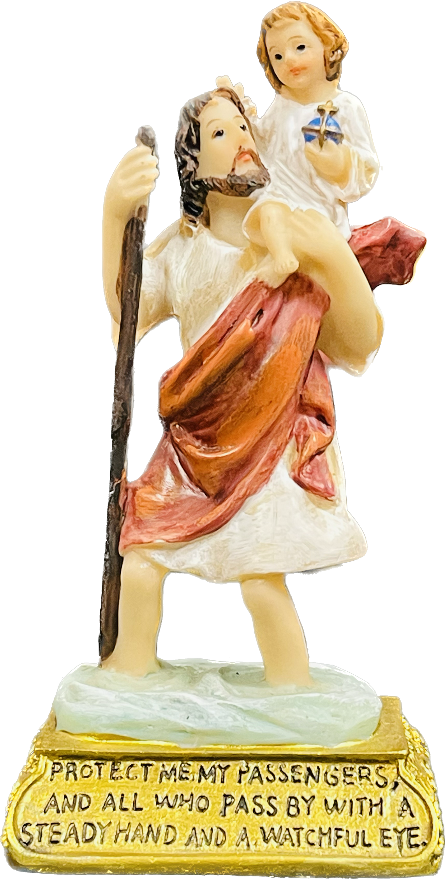 Estatua San Christobal For Car 4.5' Inch ( Love's Gifts)