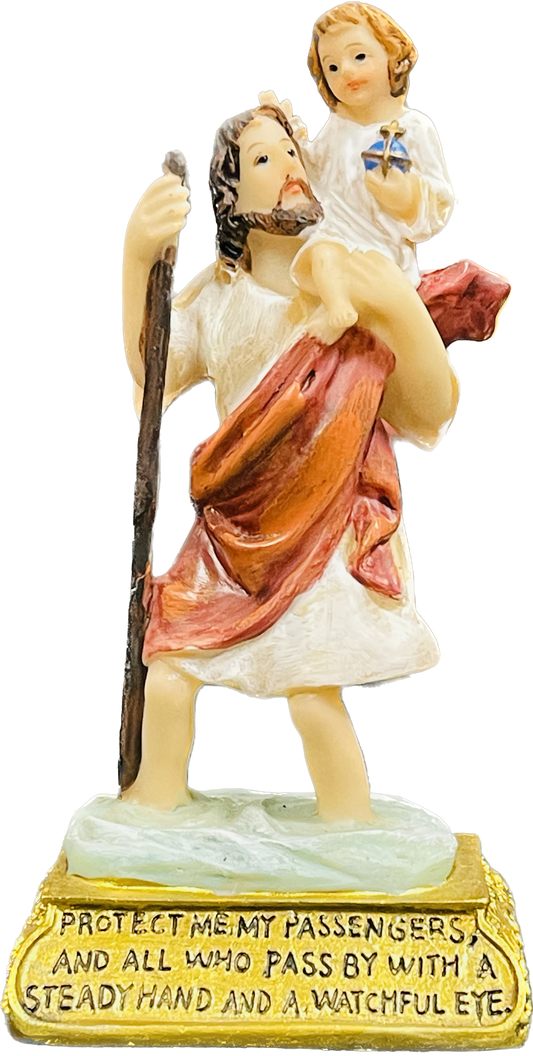 Estatua San Christobal For Car 4.5' Inch ( Love's Gifts)