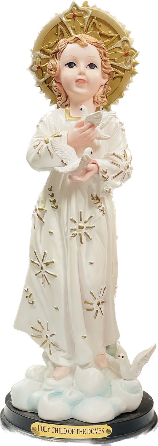 Estatua Divino Nino Con Palomas 12"