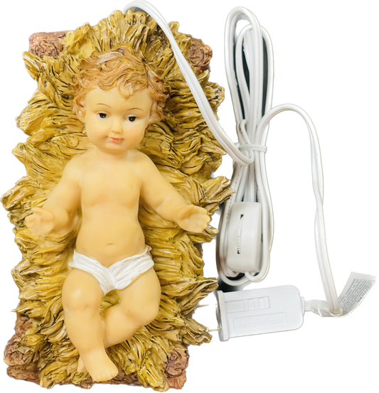 Niño Jesus En Pesebre Con Luz 8" (Love's Gifts)