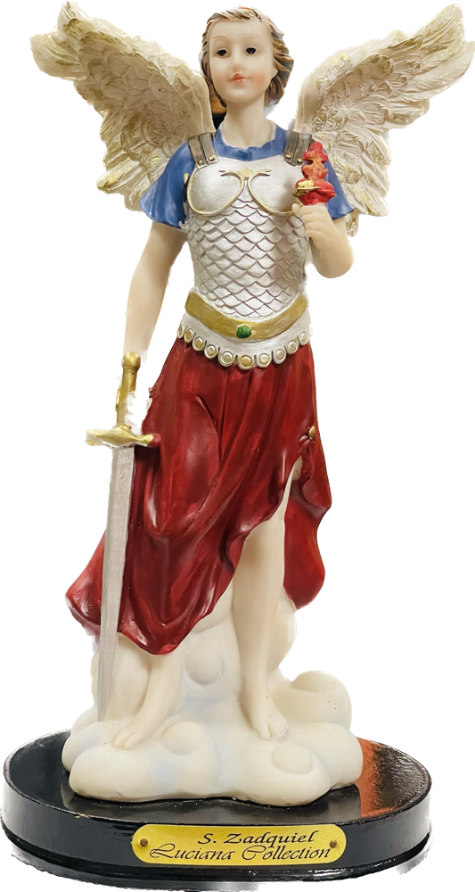 Estatua De Arcangel Zadquiel/12 Inches/ Pedestal Cafe