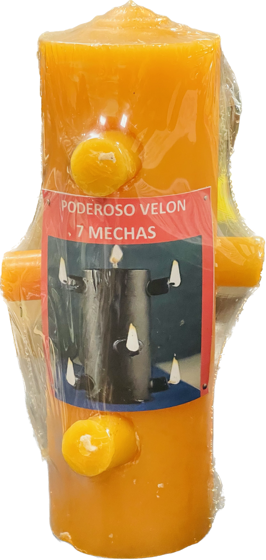 Vela 7 Mechas Anaranjada
