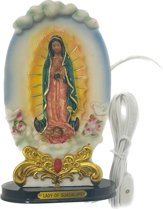 Estatua De Guadalupe Con Luz De Noche Love Gifts