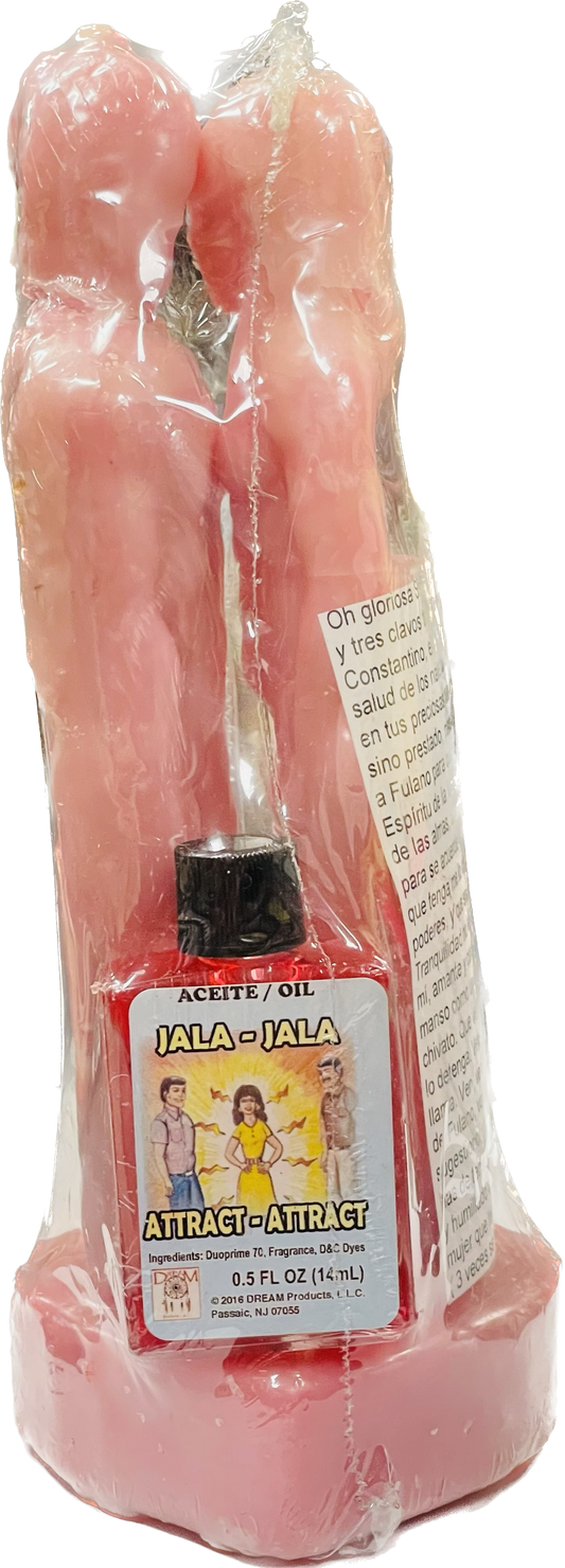 Vela Pareja Corazon Rosado Preparada