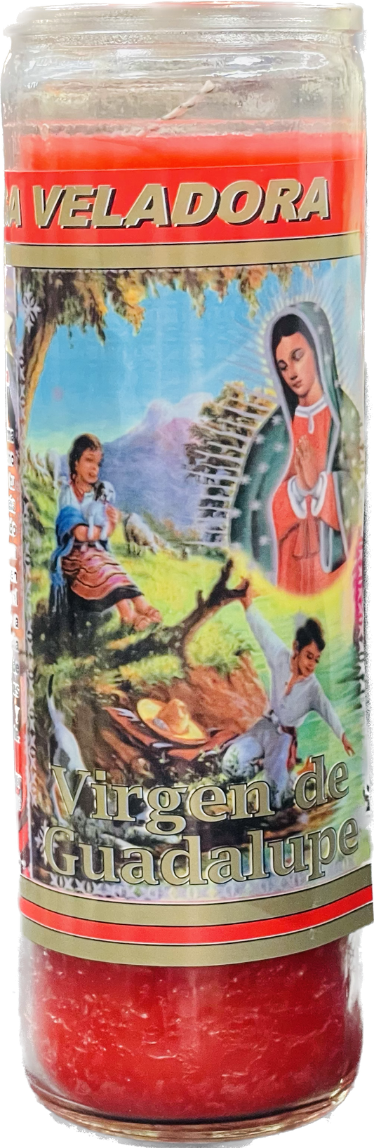 Vela Regular Virgen De La Guadalupe Roja